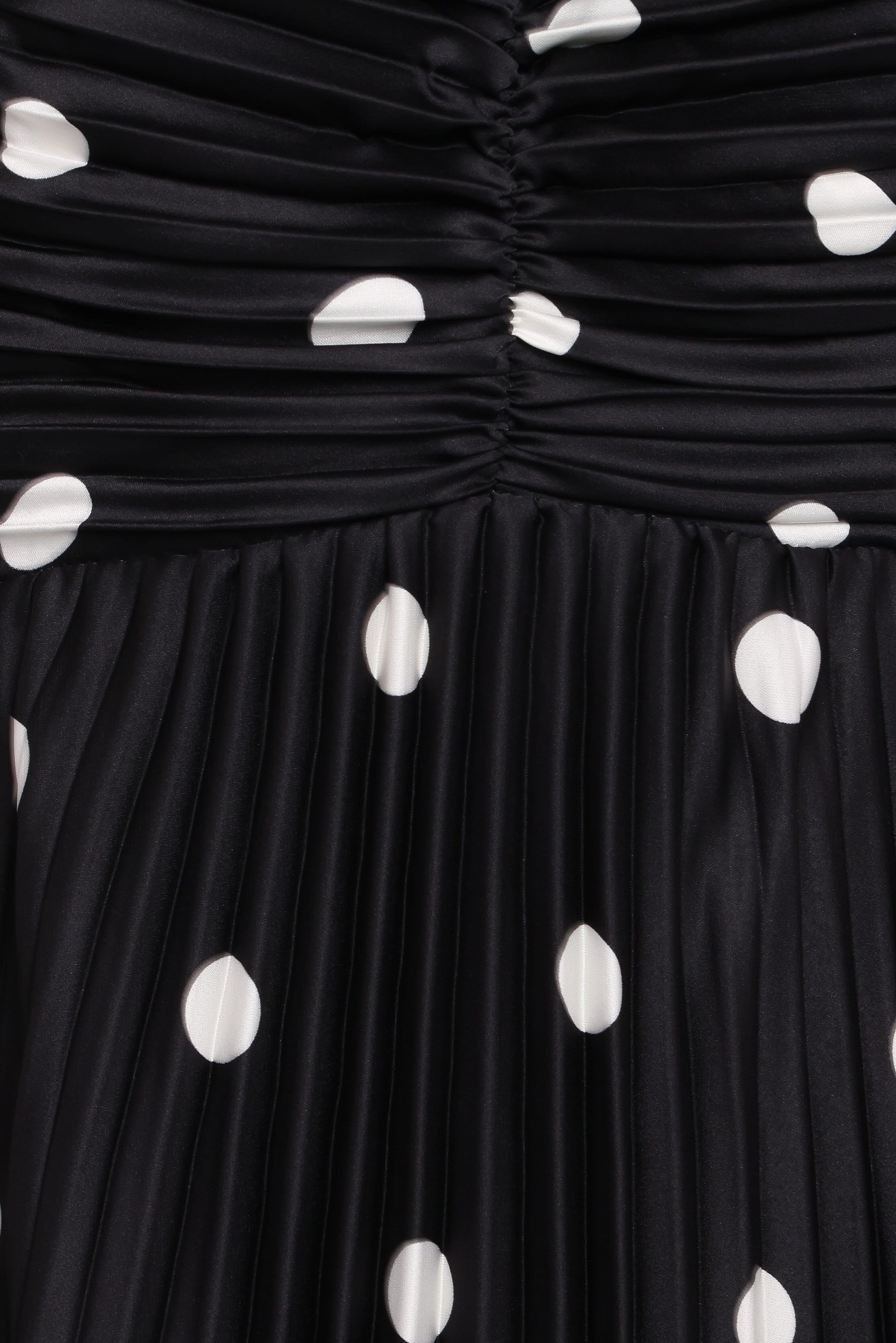 Naira Pleated Maxi Dress Black Polka Dot 8