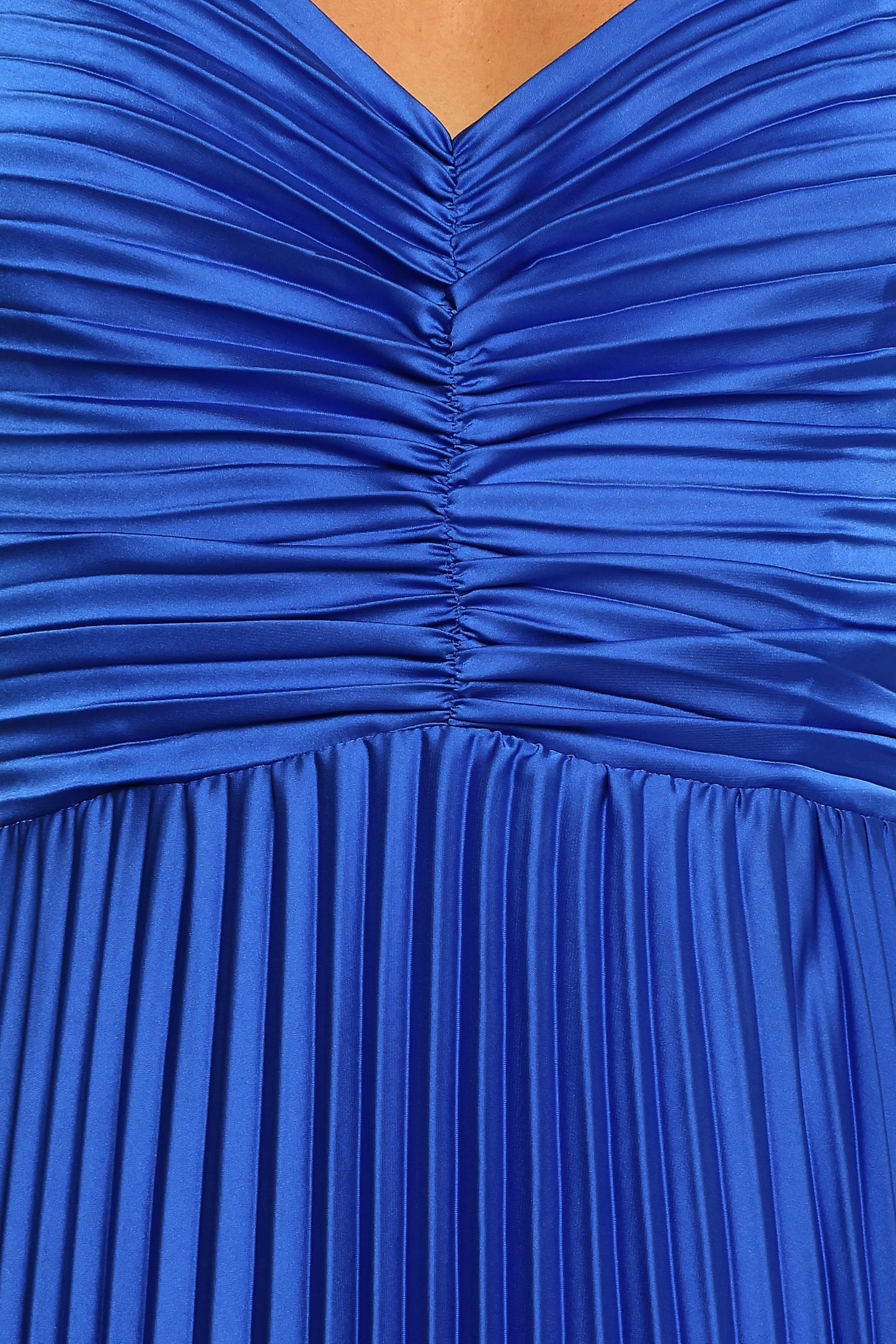 Naira Pleated Maxi Dress Blue 5
