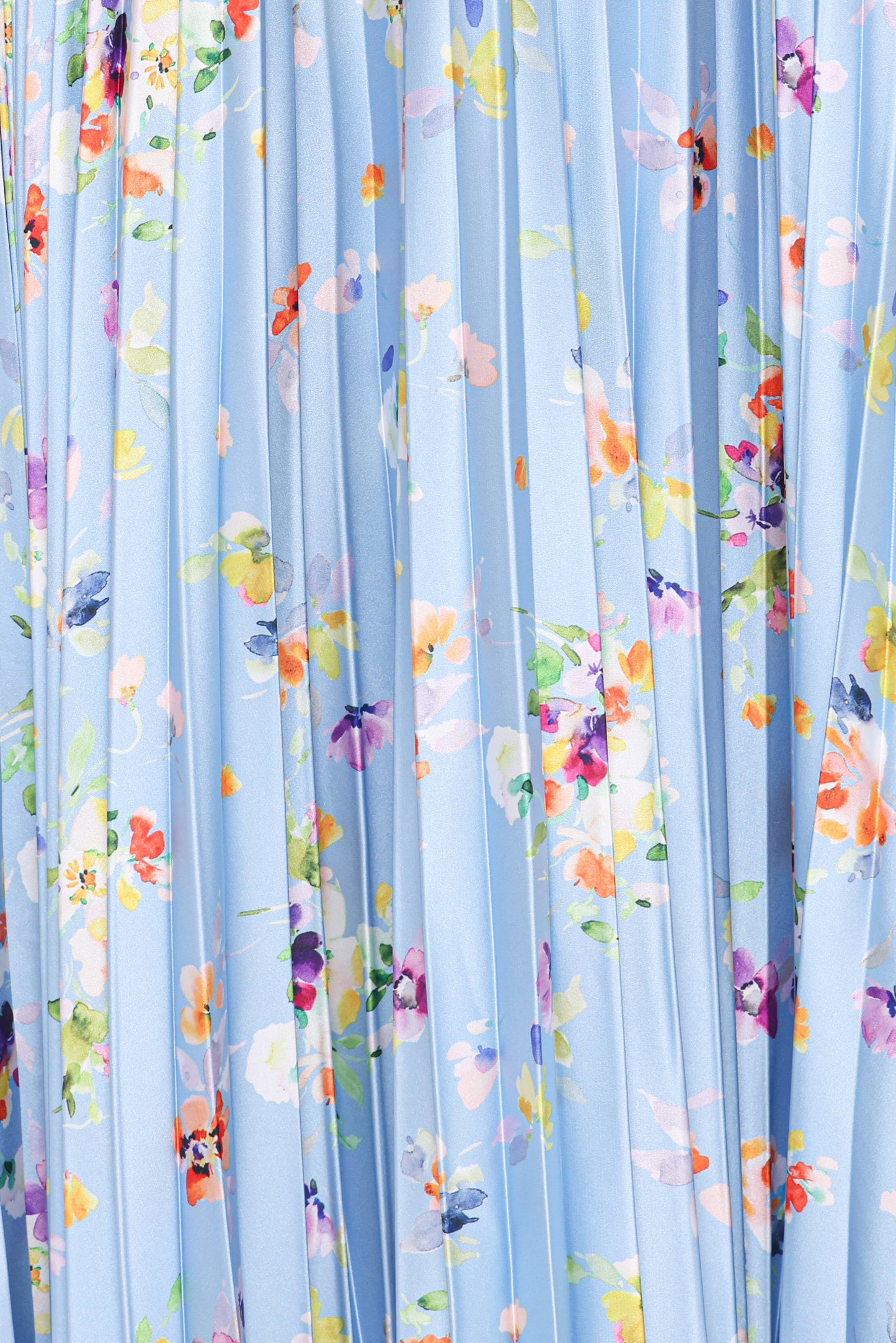 Naira Pleated Maxi Dress Cornflower Blue Floral 7