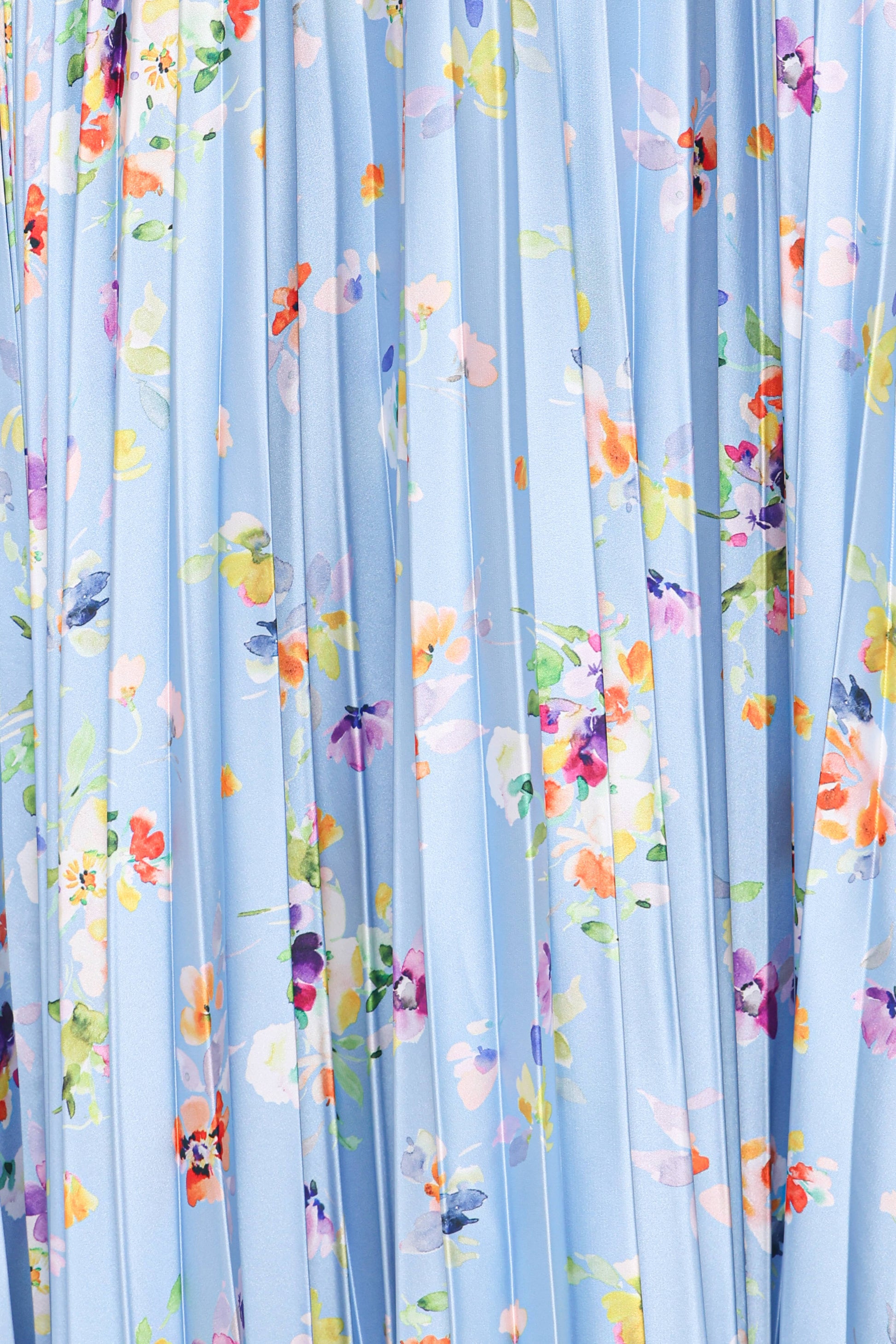Naira Pleated Maxi Dress Cornflower Blue Floral 7