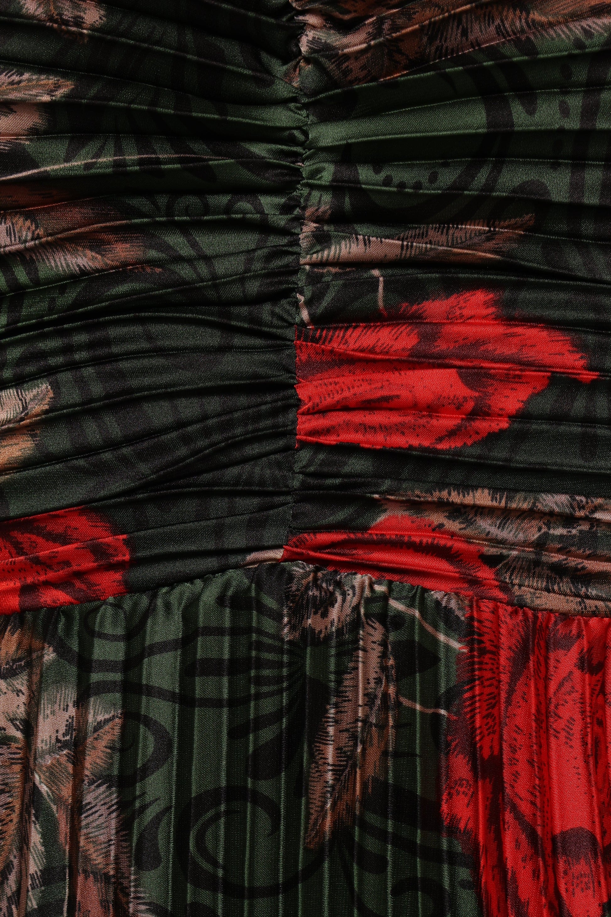 Naira Pleated Maxi Dress Green Floral 7