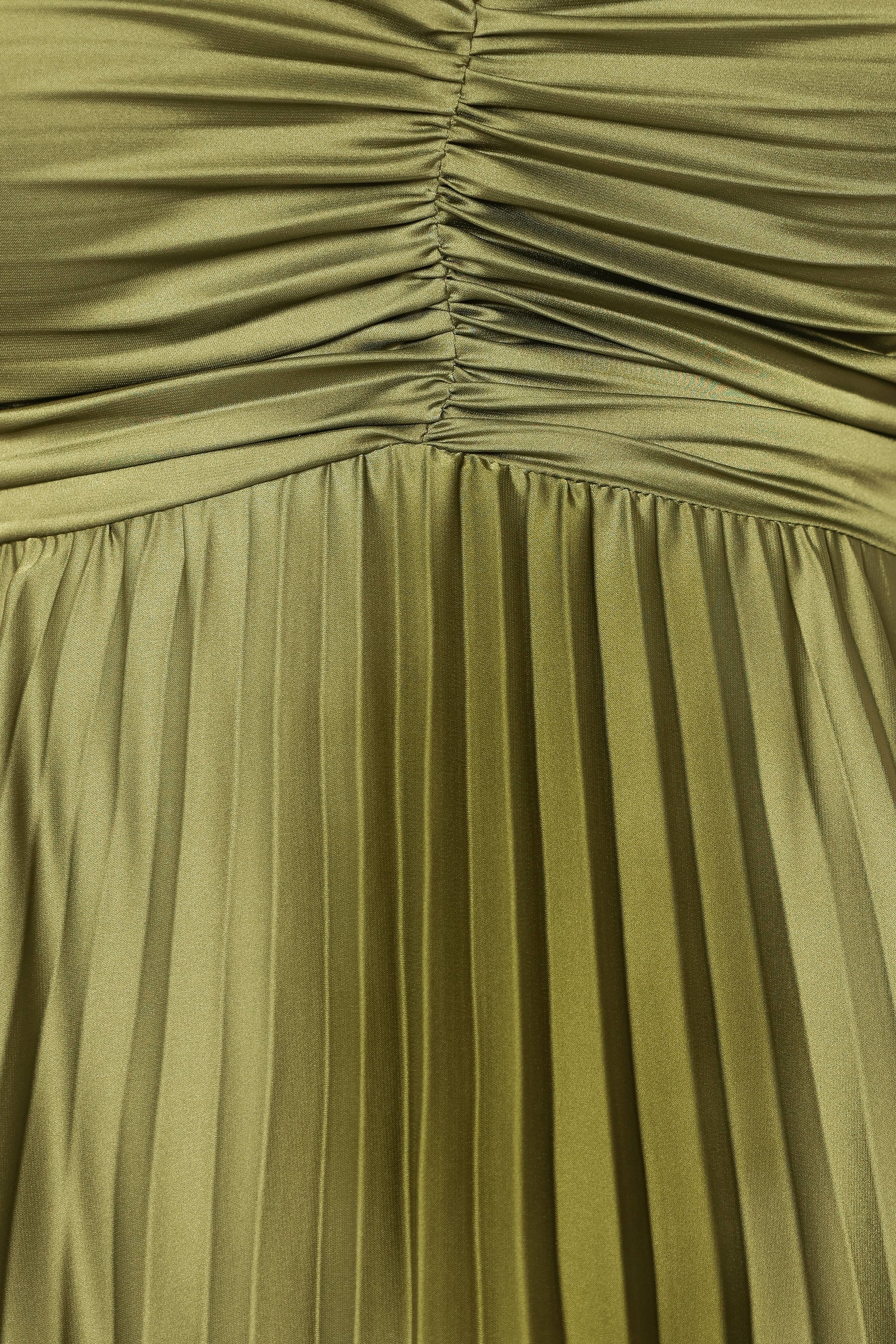 Naira Pleated Maxi Dress Palm Green 10