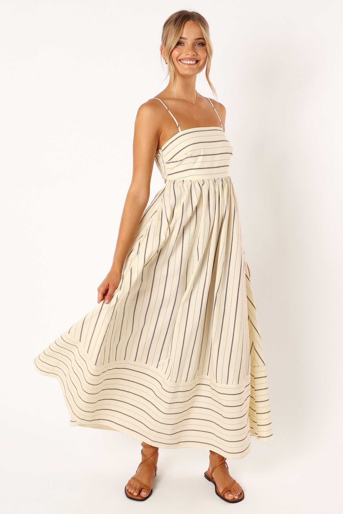 Pixie Burgundy Maxi Dress Beige Tan 3