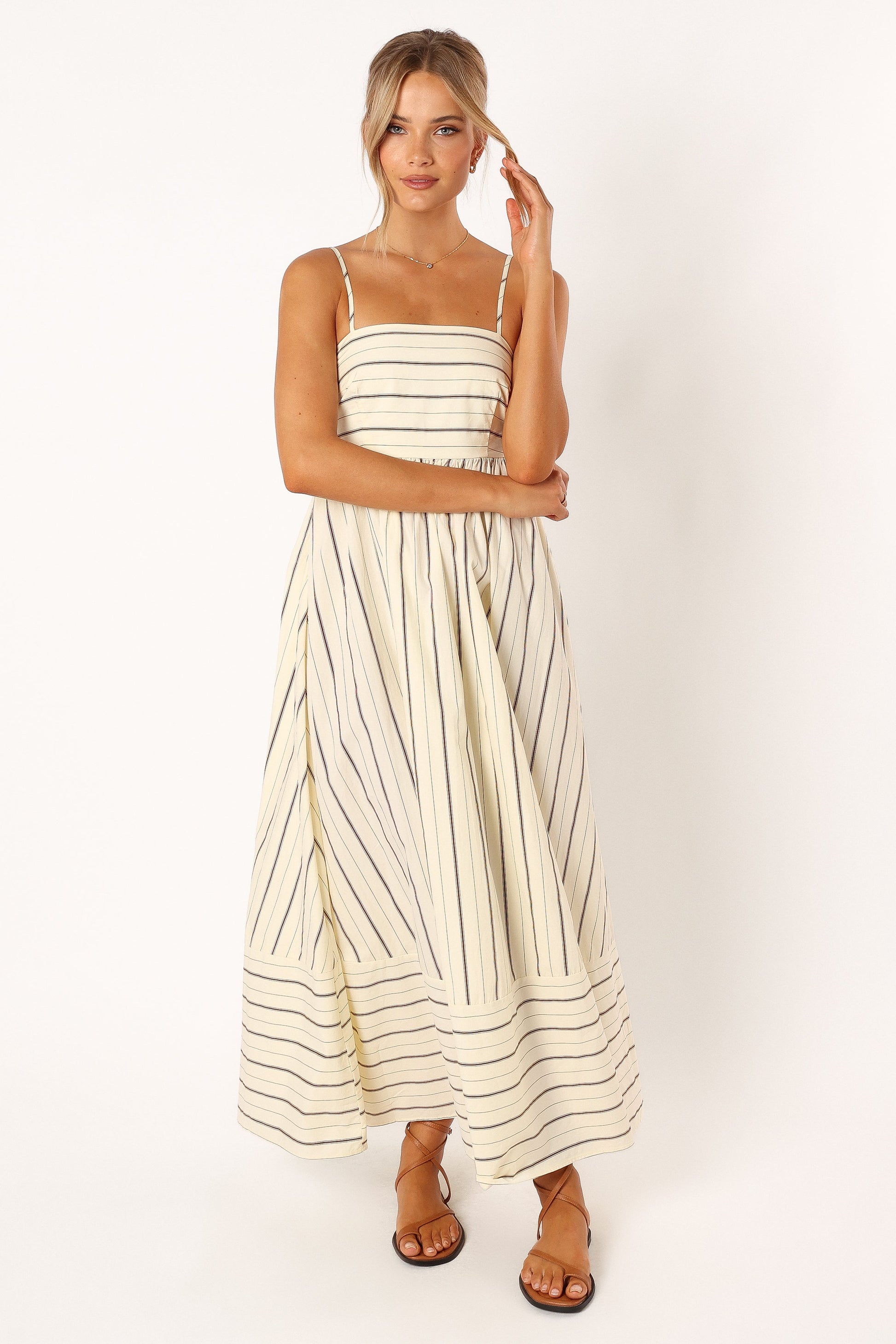 Pixie Burgundy Maxi Dress Beige Tan 7