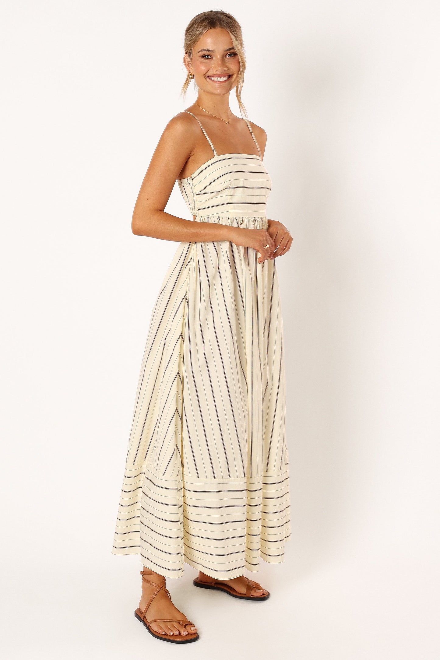 Pixie Burgundy Maxi Dress Beige Tan 4
