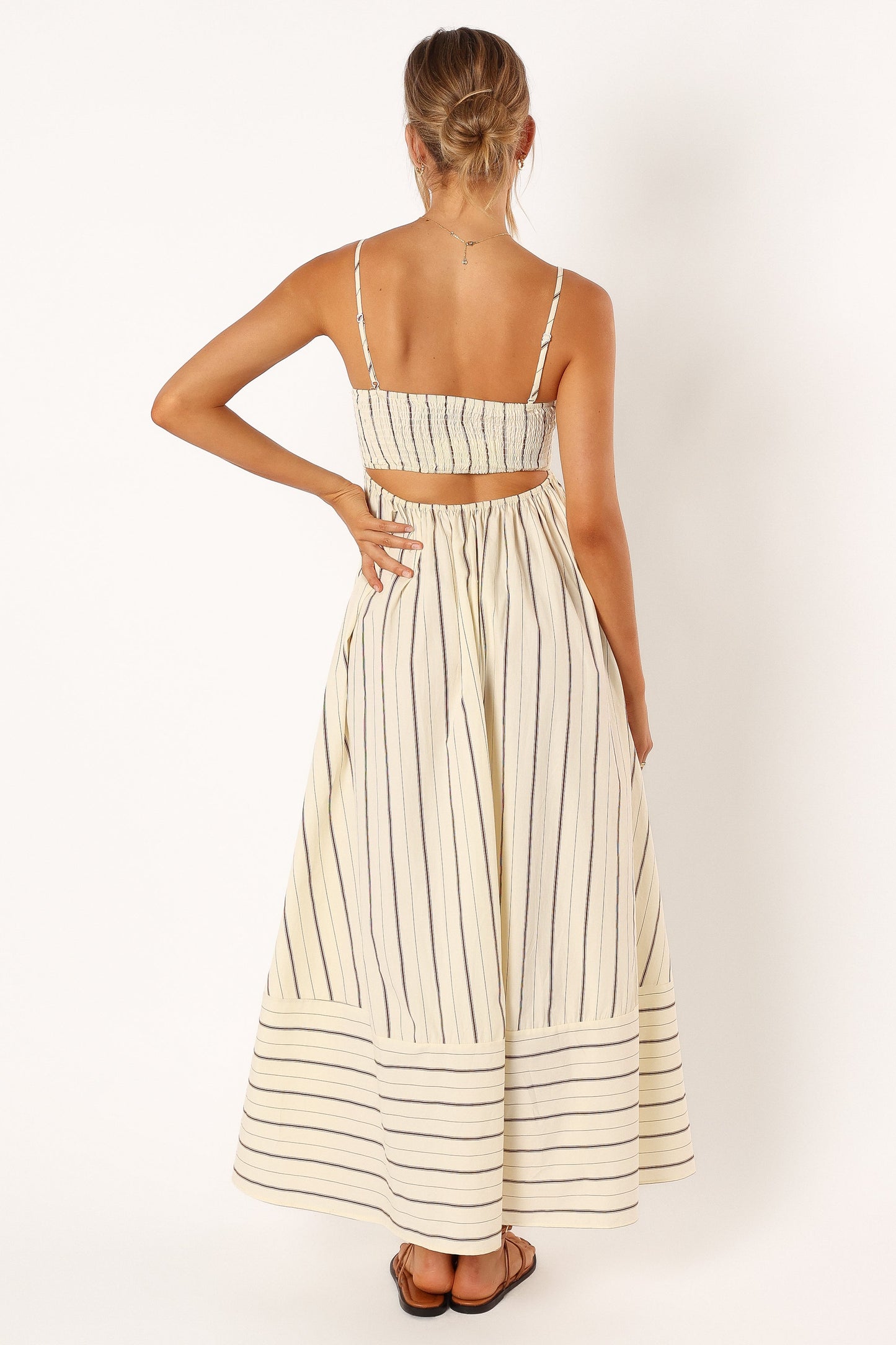 Pixie Burgundy Maxi Dress Beige Tan 5