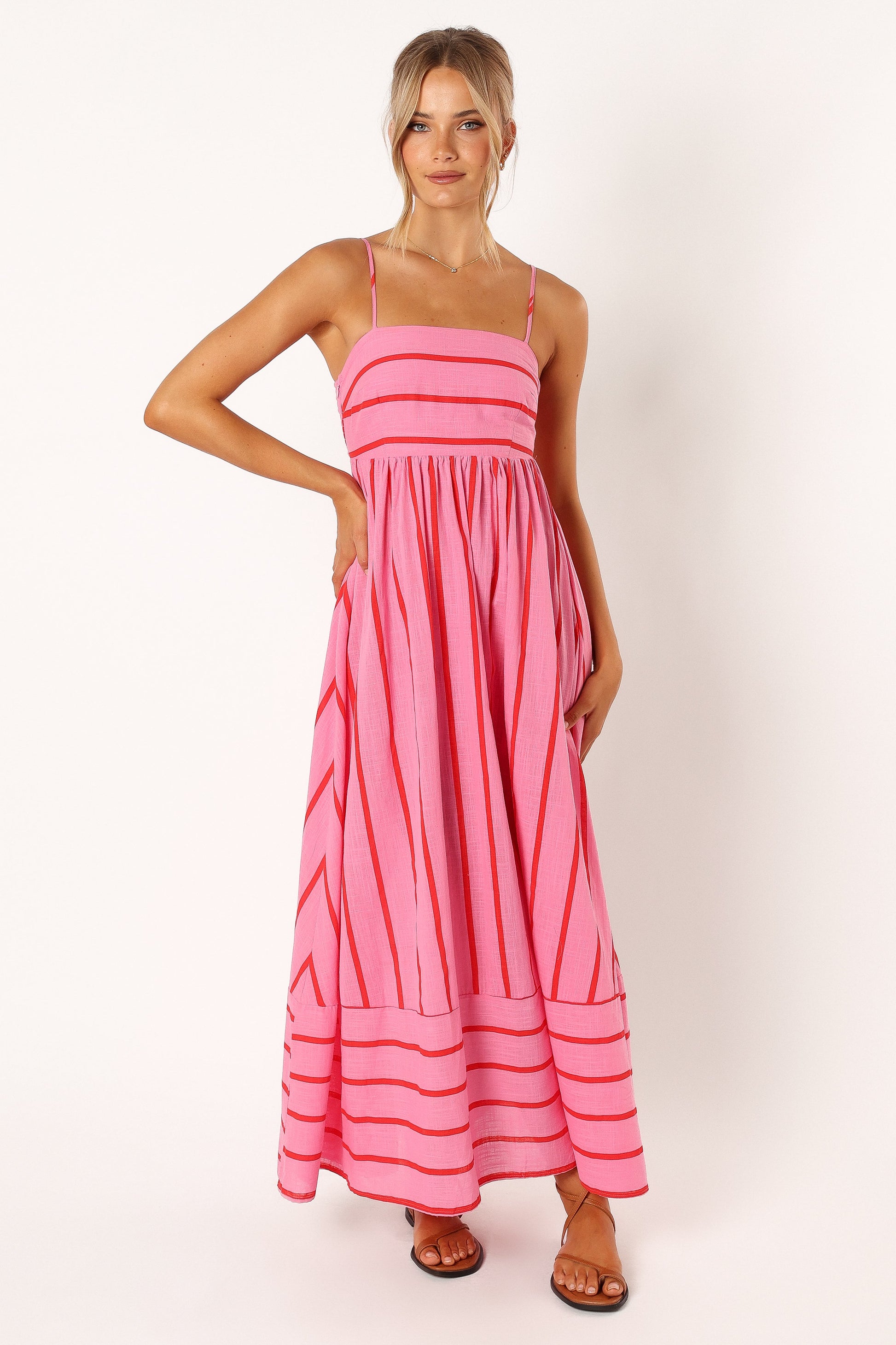 Pixie Burgundy Maxi Dress Pink Red 2