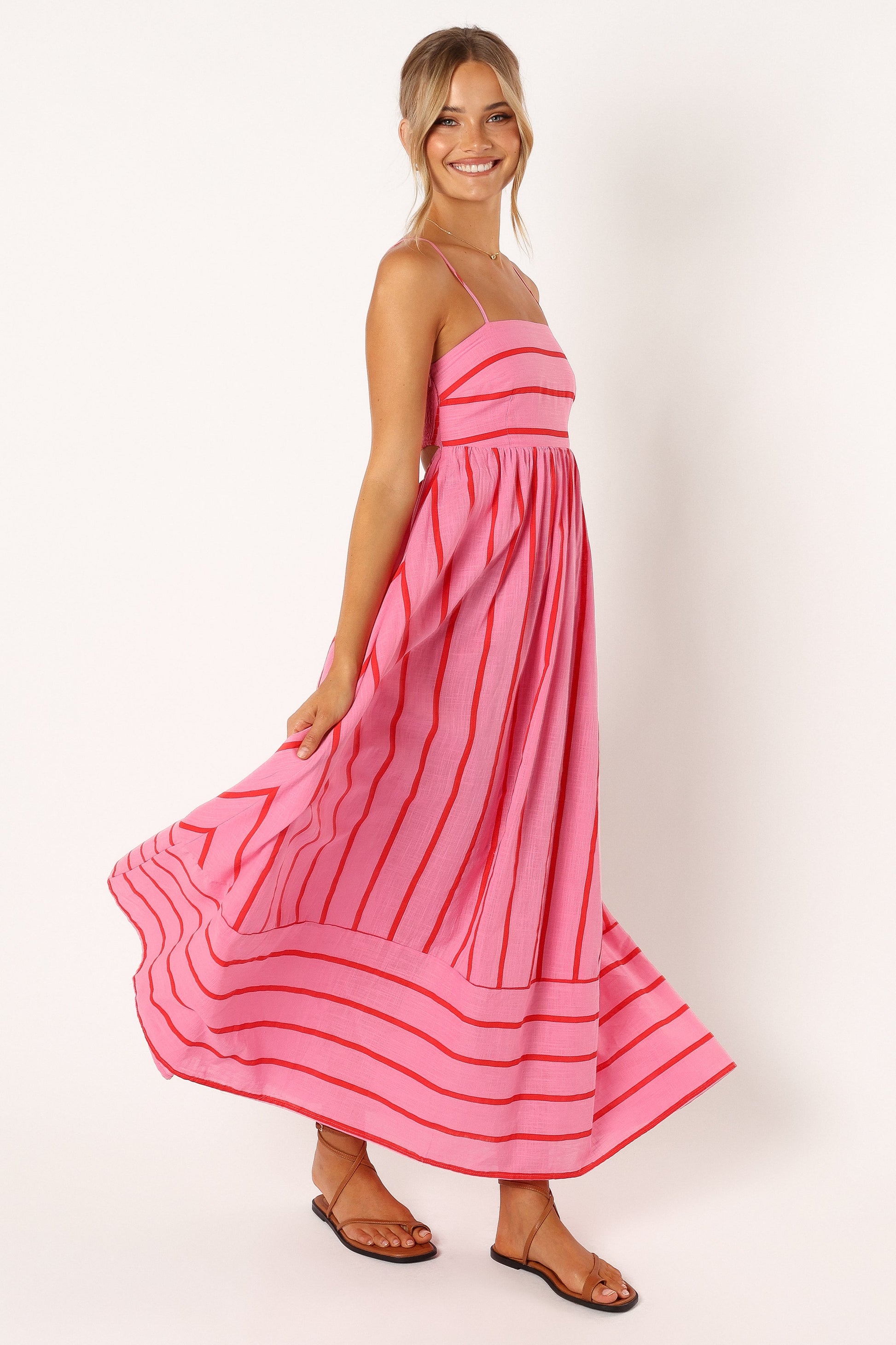 Pixie Burgundy Maxi Dress Pink Red 6