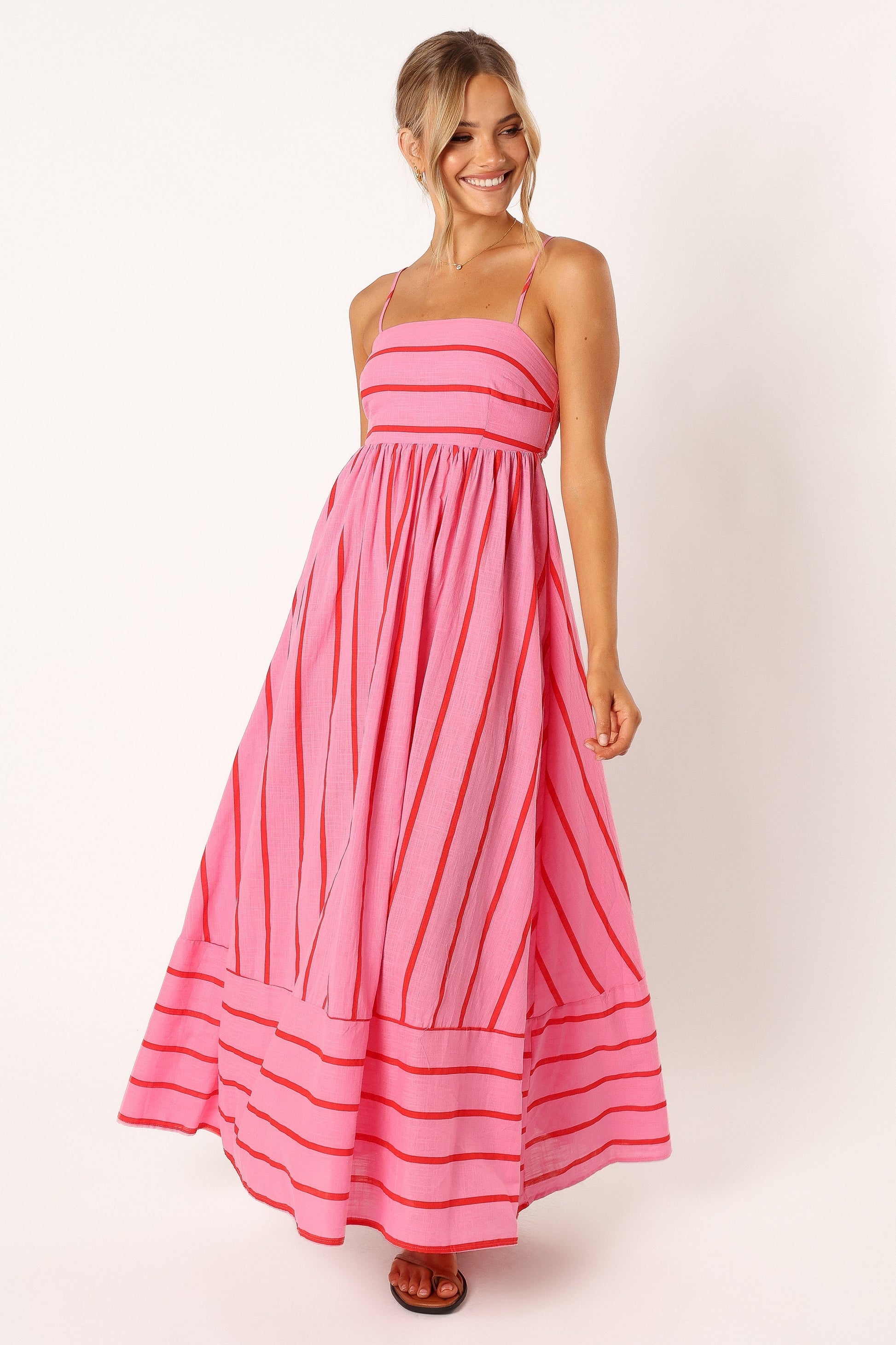 Pixie Burgundy Maxi Dress Pink Red 4