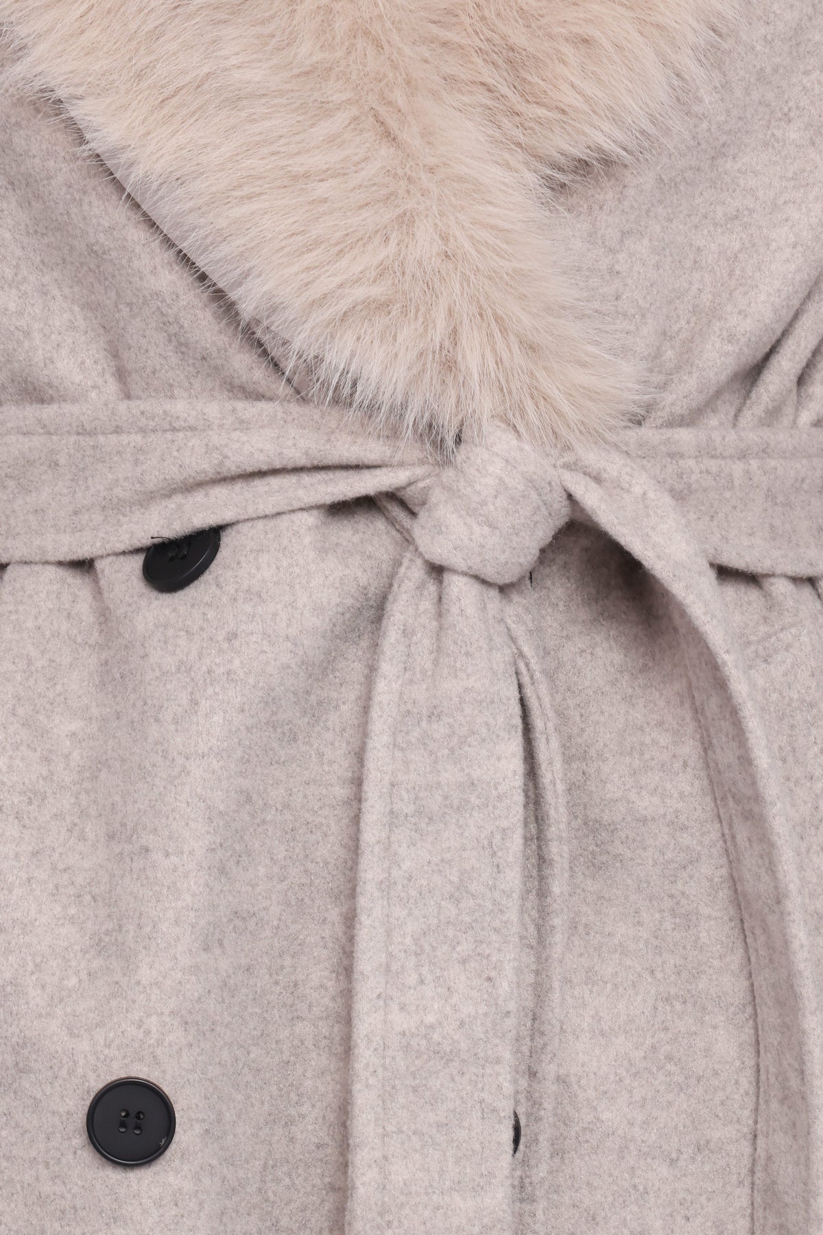 Nina Faux Fur Collar Coat Cream 8