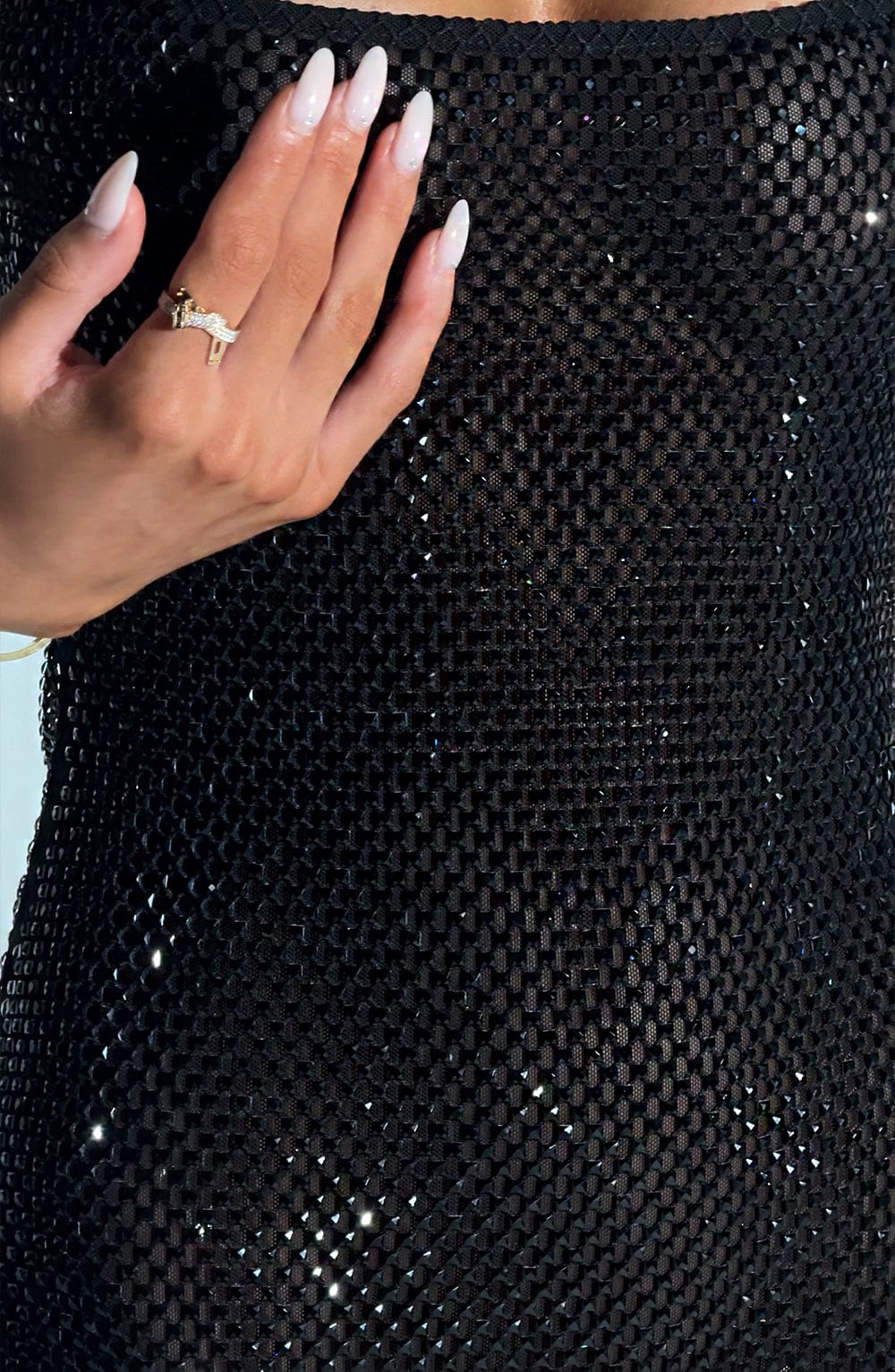 Petra Gold Mini Dress Black 3