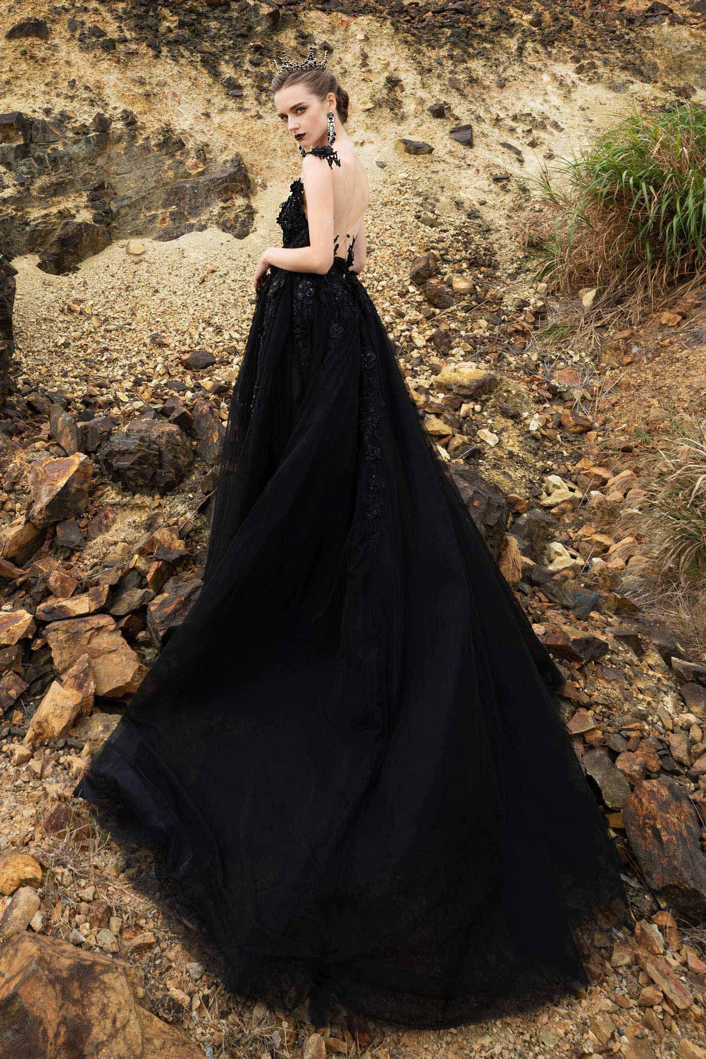 Cecilia Lace Tea-Length Dress Line Court Train Tulle Wedding Dress CW2338 2