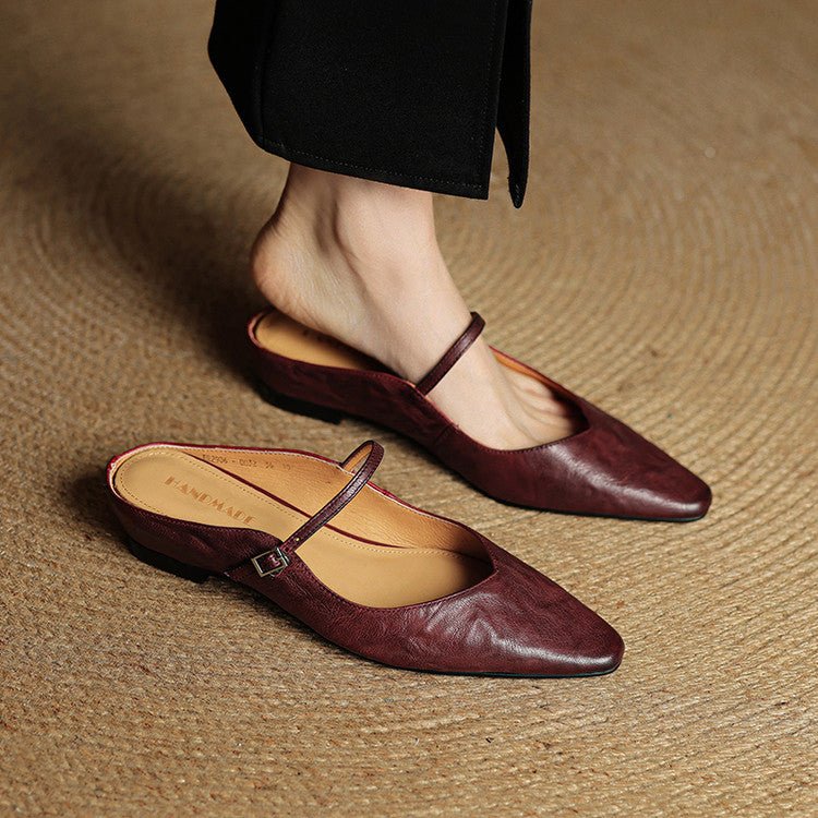 Layla Mary Jane Leather Mules Black 2