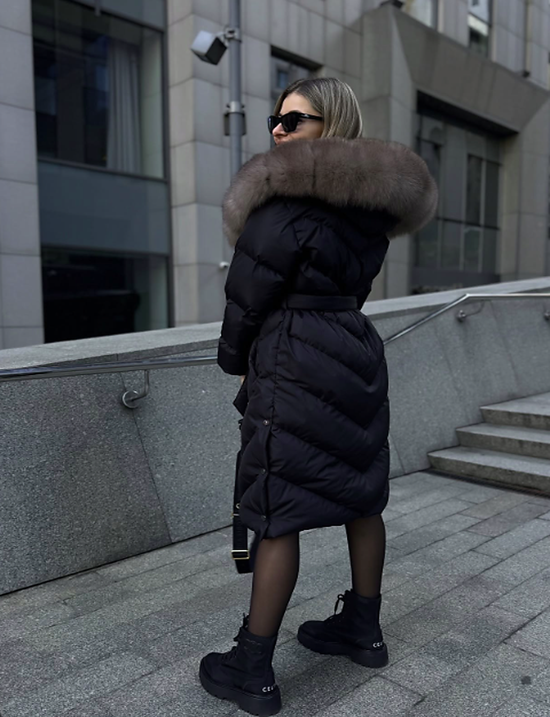 Caris Faux Fur Winter Jacket Black 5