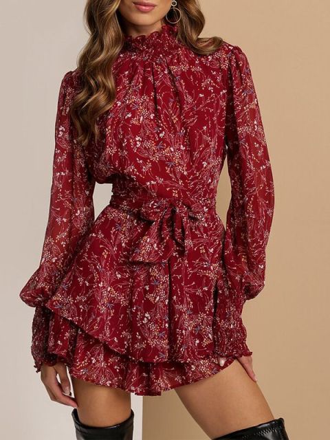Leila Floral Midi Dress in Black Black Floral 4