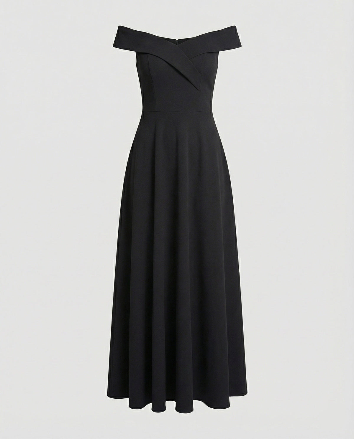 Heidi Off-Shoulder Satin Maxi Dress Black 3