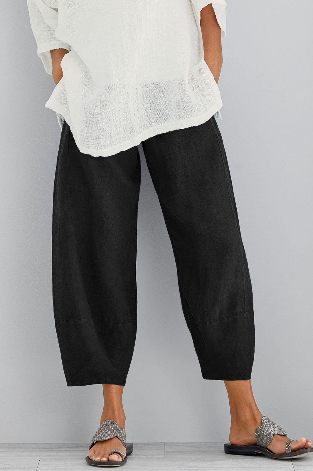 Aurelia Wide-Leg Linen Trousers Khaki 2