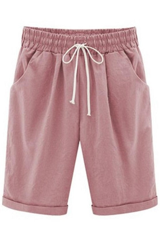 Isabelle Linen Shorts with Sash White 9