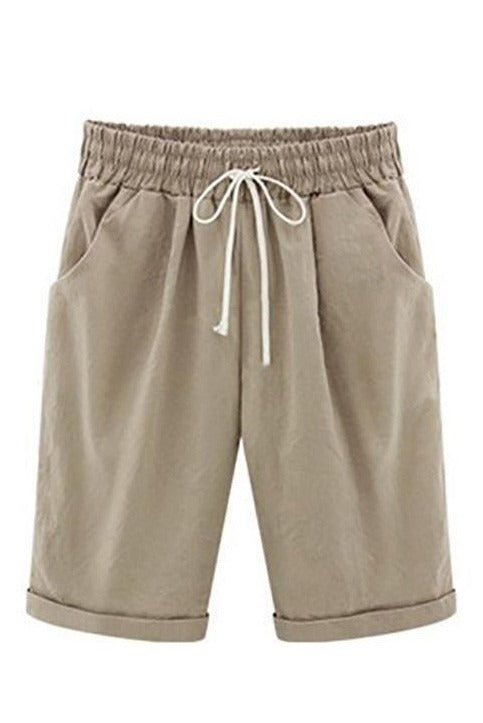 Isabelle Linen Shorts with Sash White 3