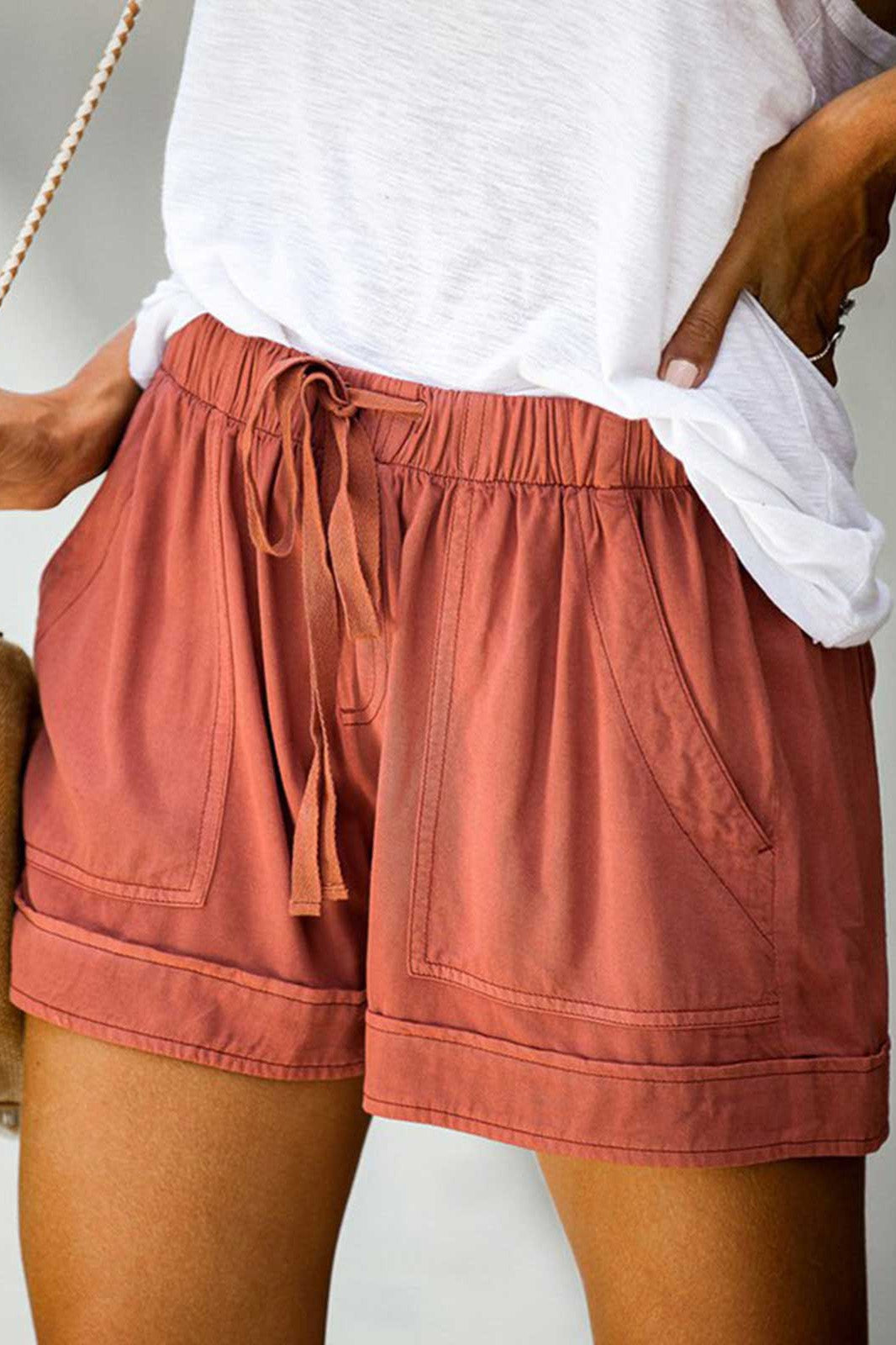 Hedda Linen Shorts Orange 4
