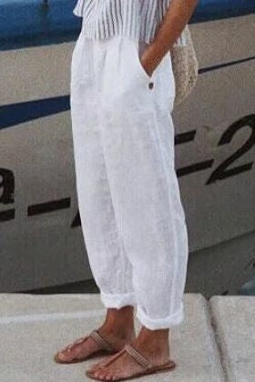 Zinnia Linen Trousers White 1