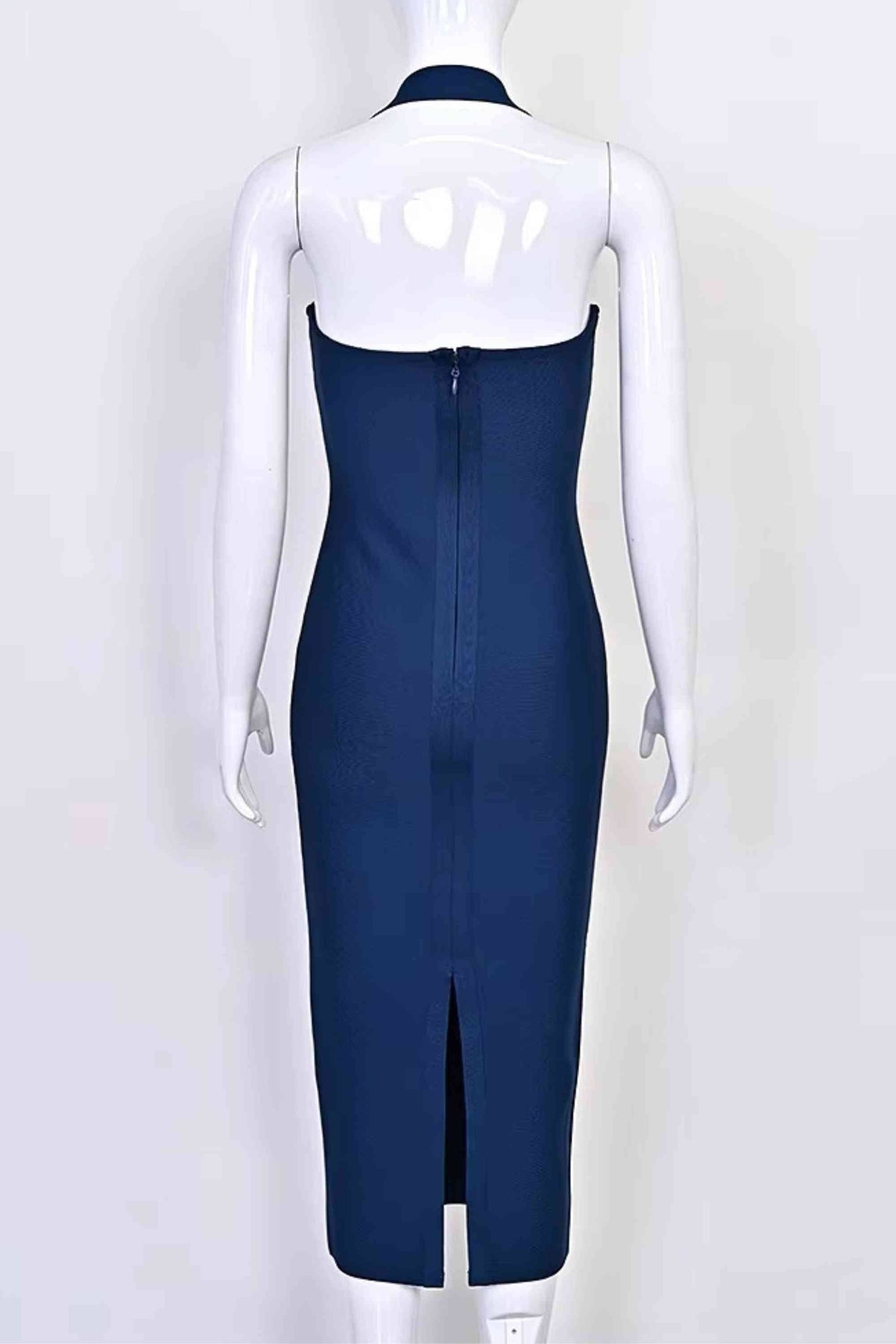 Raya Bodycon Midi Dress in Black Navy Blue 6