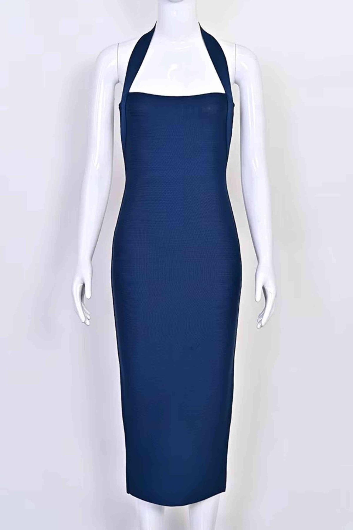 Raya Bodycon Midi Dress in Black Navy Blue 5