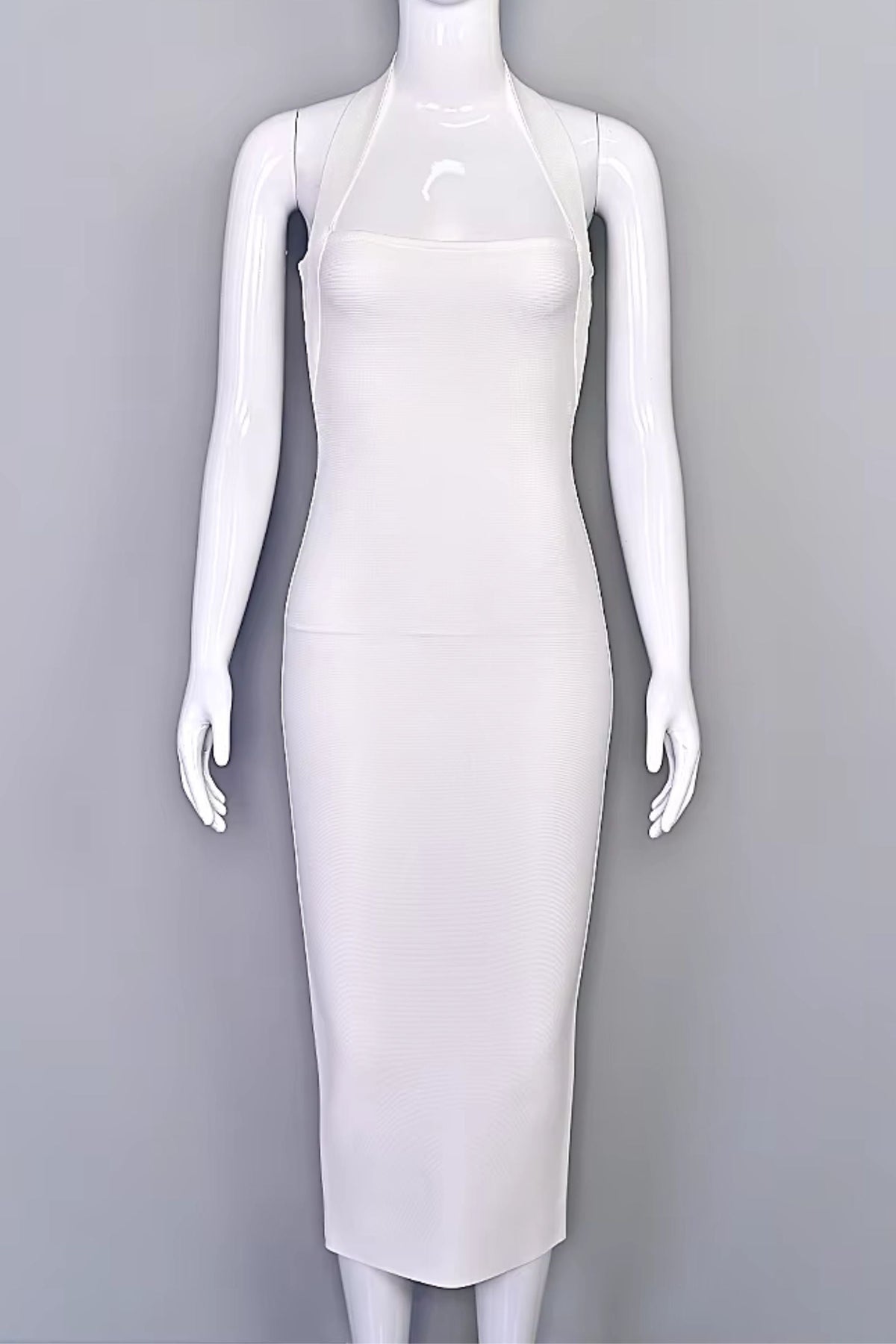 Raya Bodycon Midi Dress in Black White Pearl 7