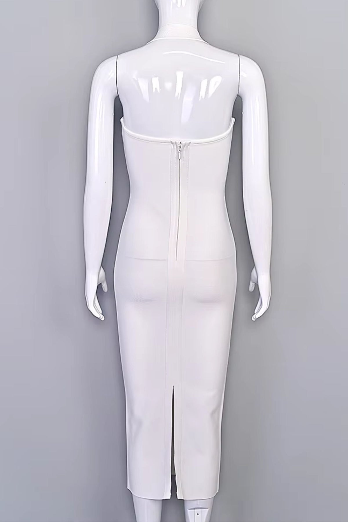 Raya Bodycon Midi Dress in Black White Pearl 8