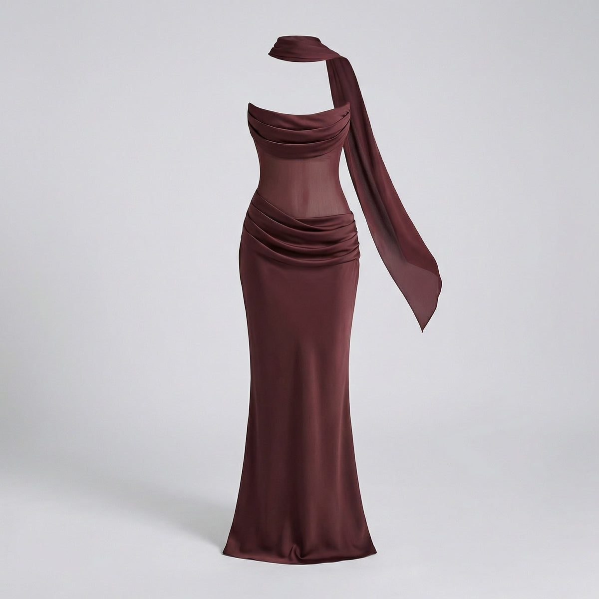 Isabelle One-Shoulder Draped Dress Multi 6