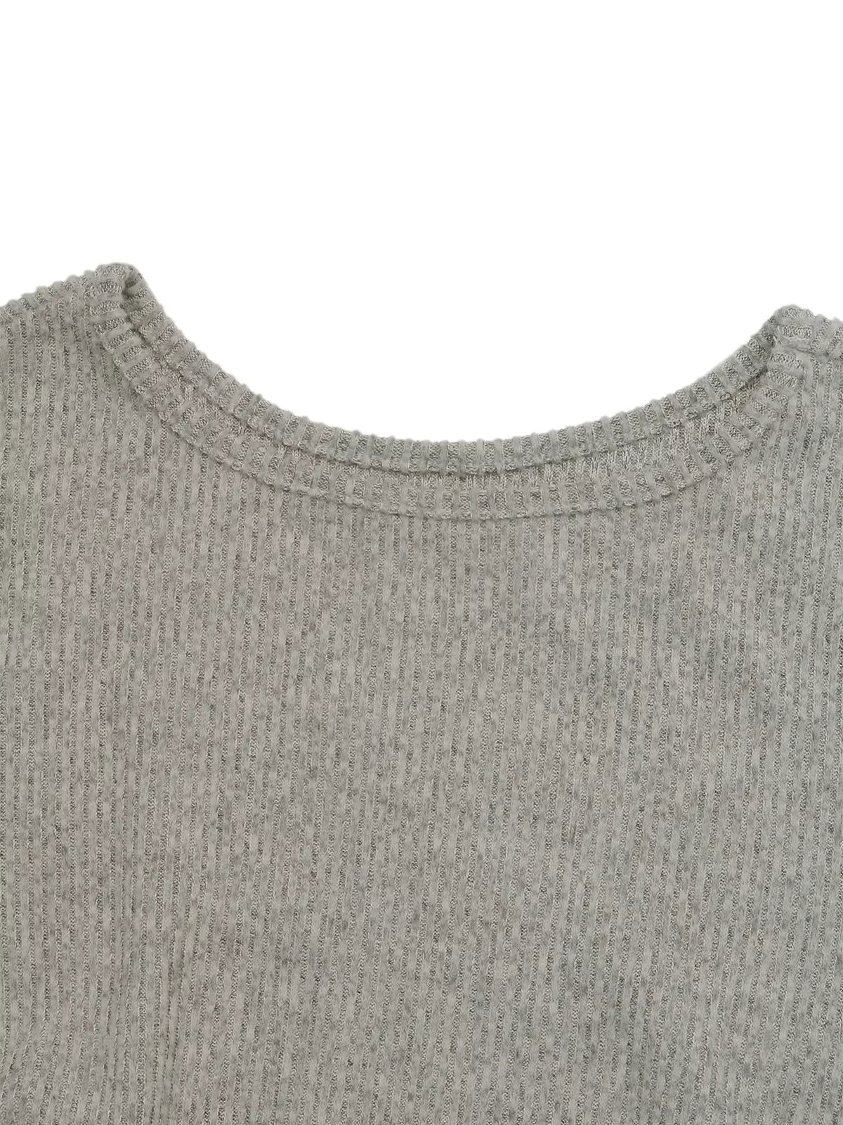 Celeste Ribbed Knit Midi Dress Flower Gray 8