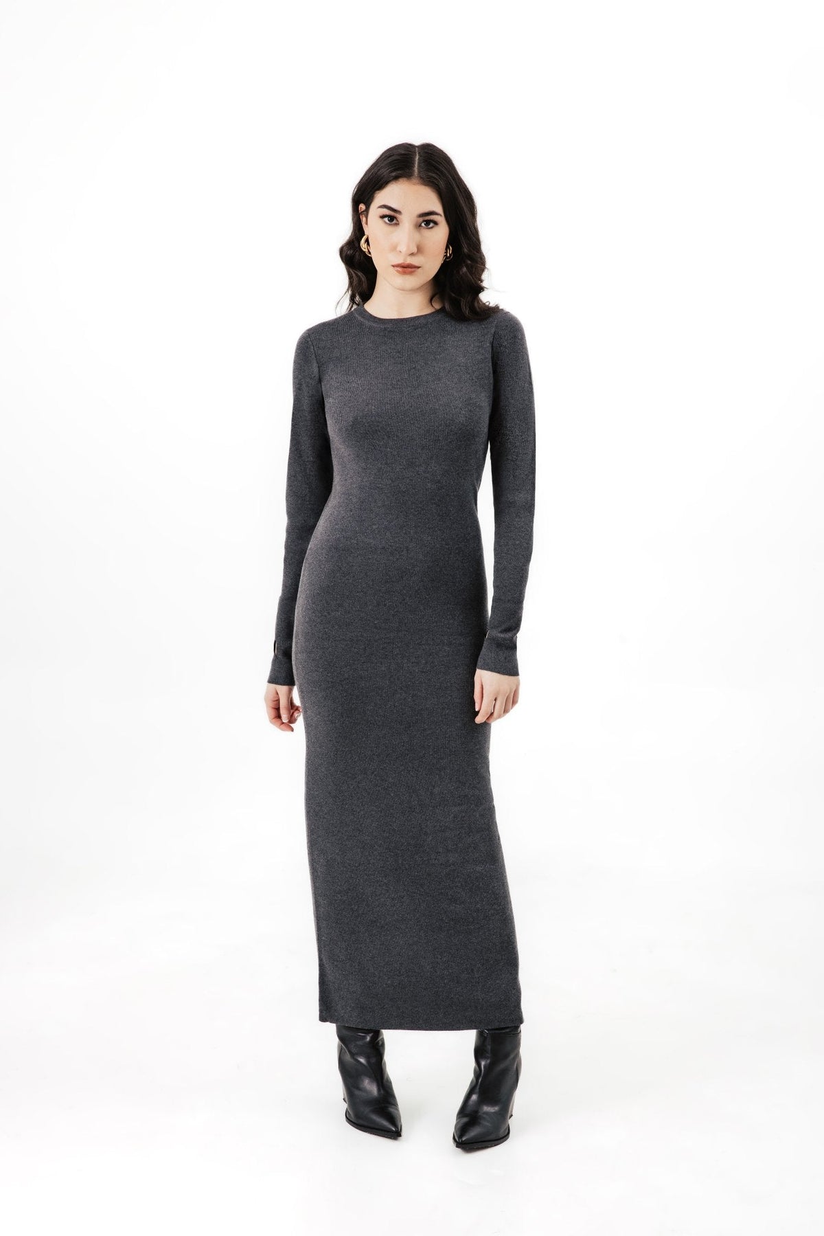 Robbie Satin Maxi Dress Taupe 4