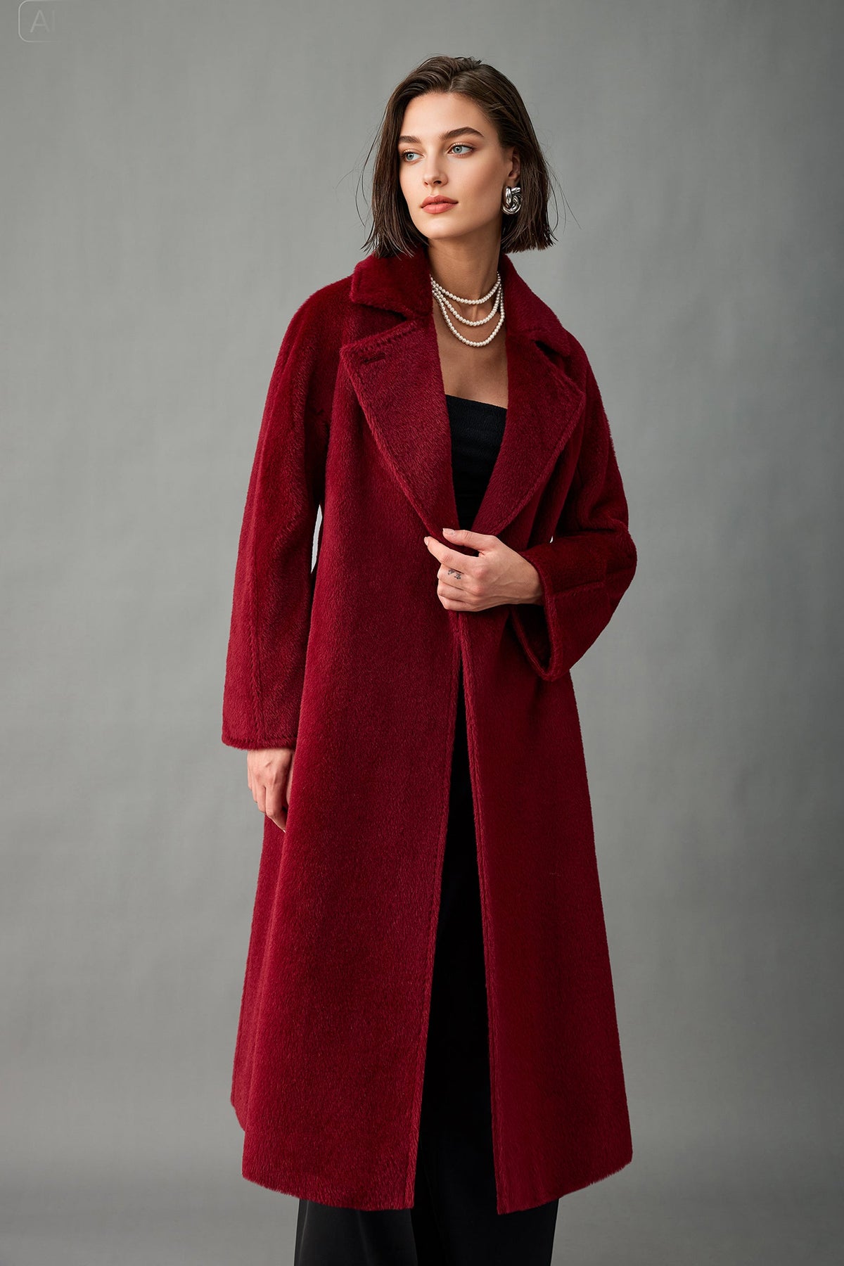 Evangeline Alpaca Wool Maxi Coat White 1