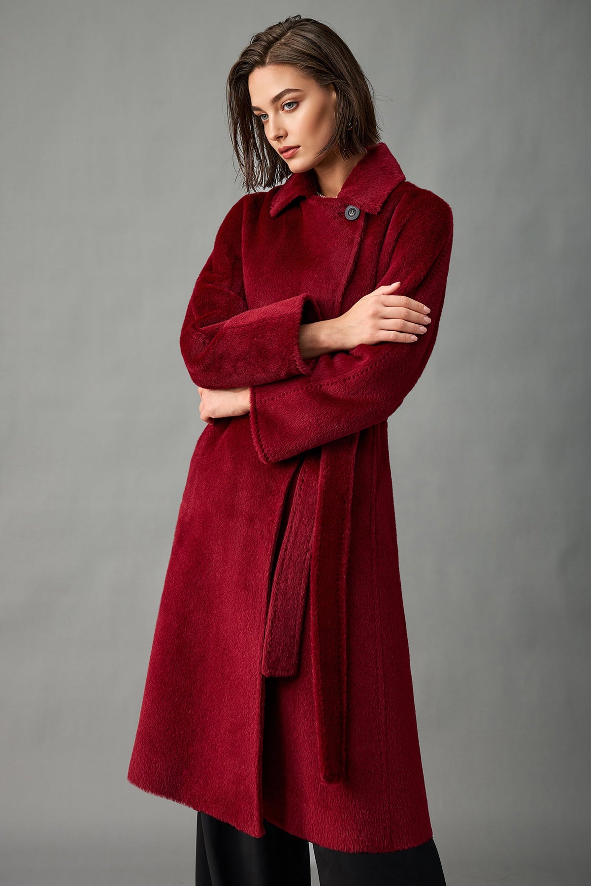 Evangeline Alpaca Wool Maxi Coat Deep Royal Blue 2