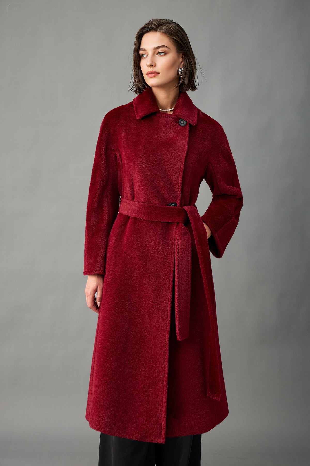 Evangeline Alpaca Wool Maxi Coat White 4