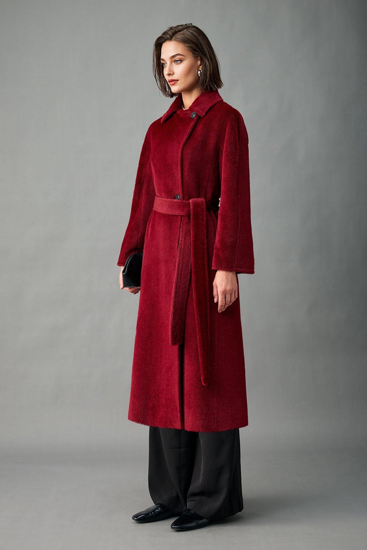 Evangeline Alpaca Wool Maxi Coat Deep Royal Blue 5