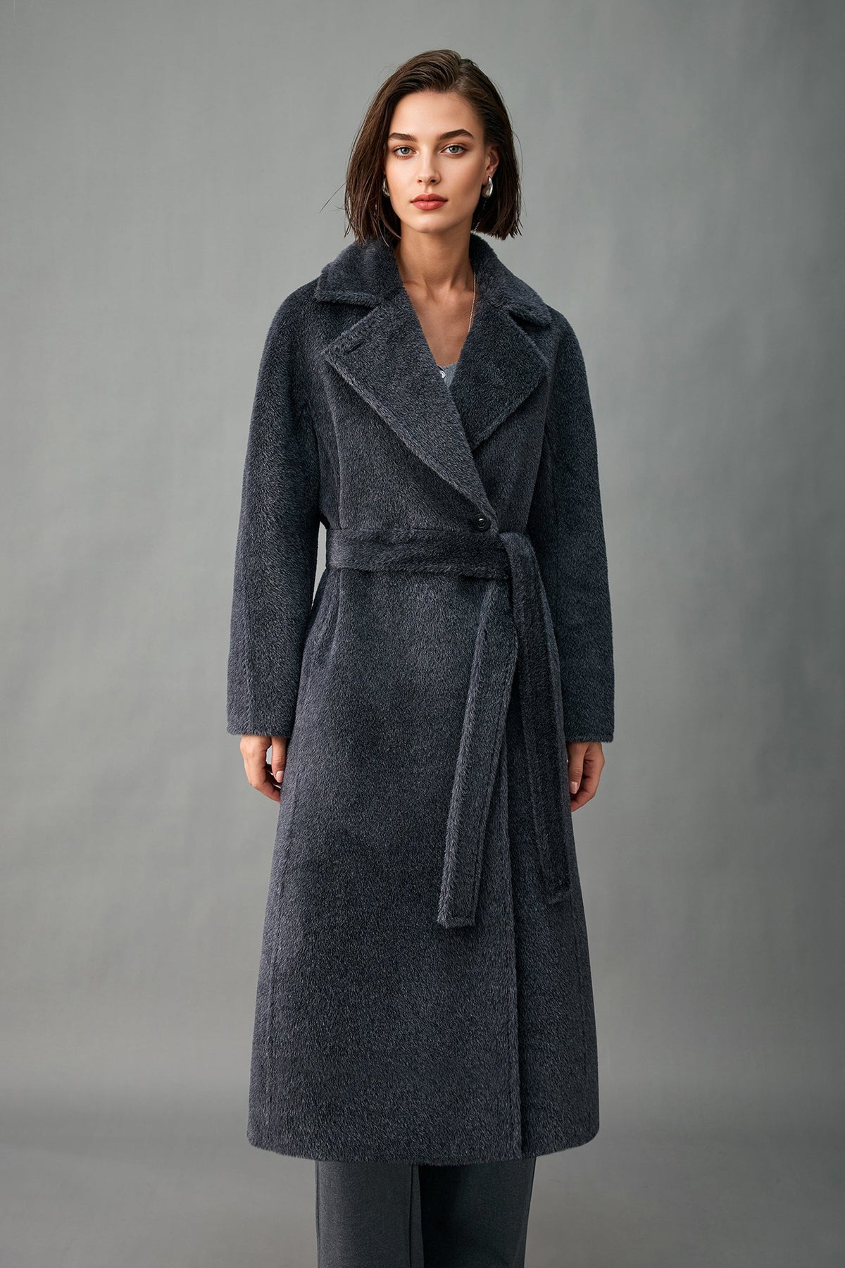 Evangeline Alpaca Wool Maxi Coat Ancora Red 9
