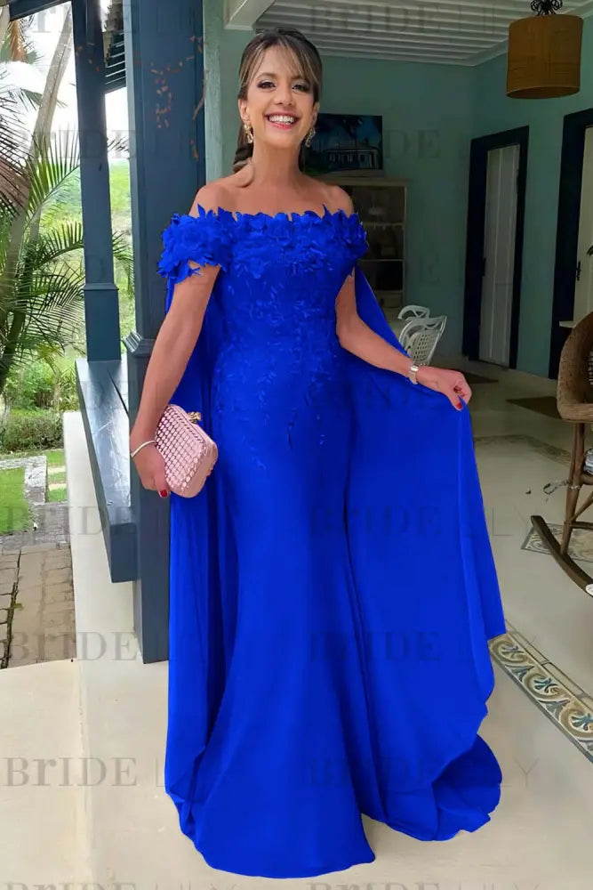 Margot Off-Shoulder Chiffon Mermaid Dress Emerald Green 10