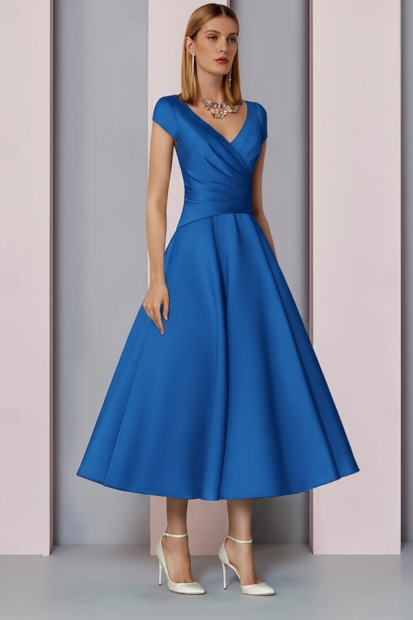 Dark Green Eleanor Satin A-Line Dress