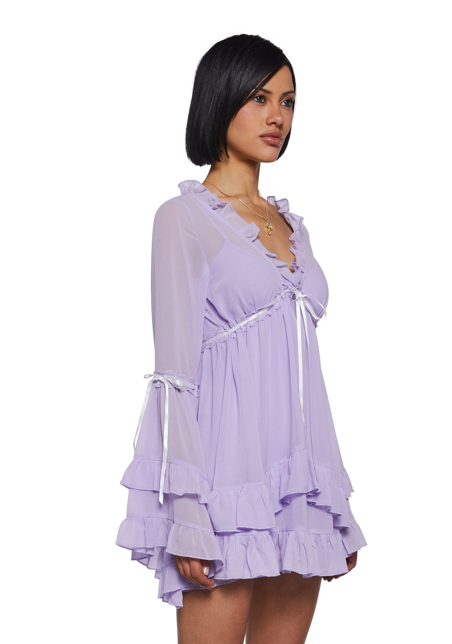 Divinity Velvet Mini Dress Light Purple 3