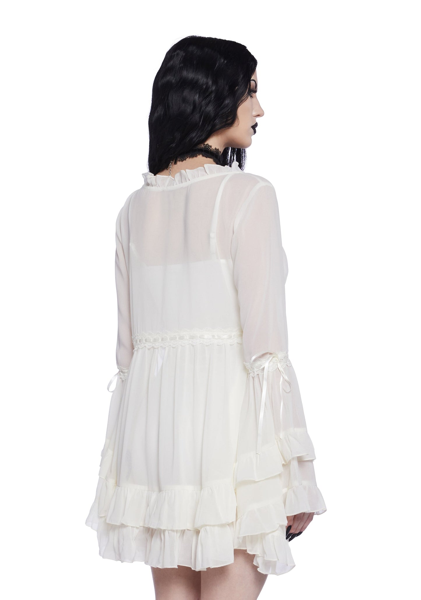 Divinity Velvet Mini Dress Off White 4