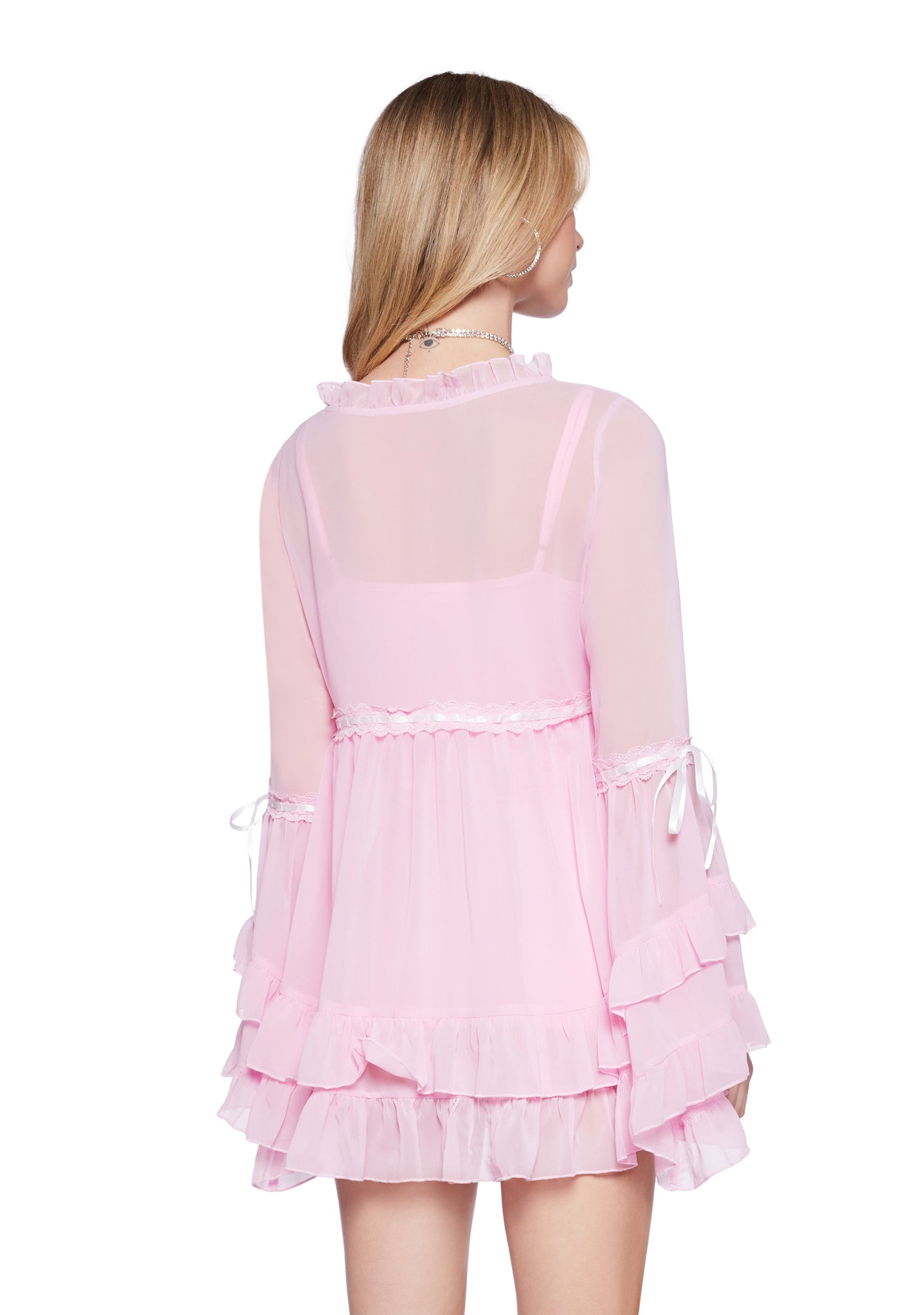 Divinity Velvet Mini Dress Light Pink 4