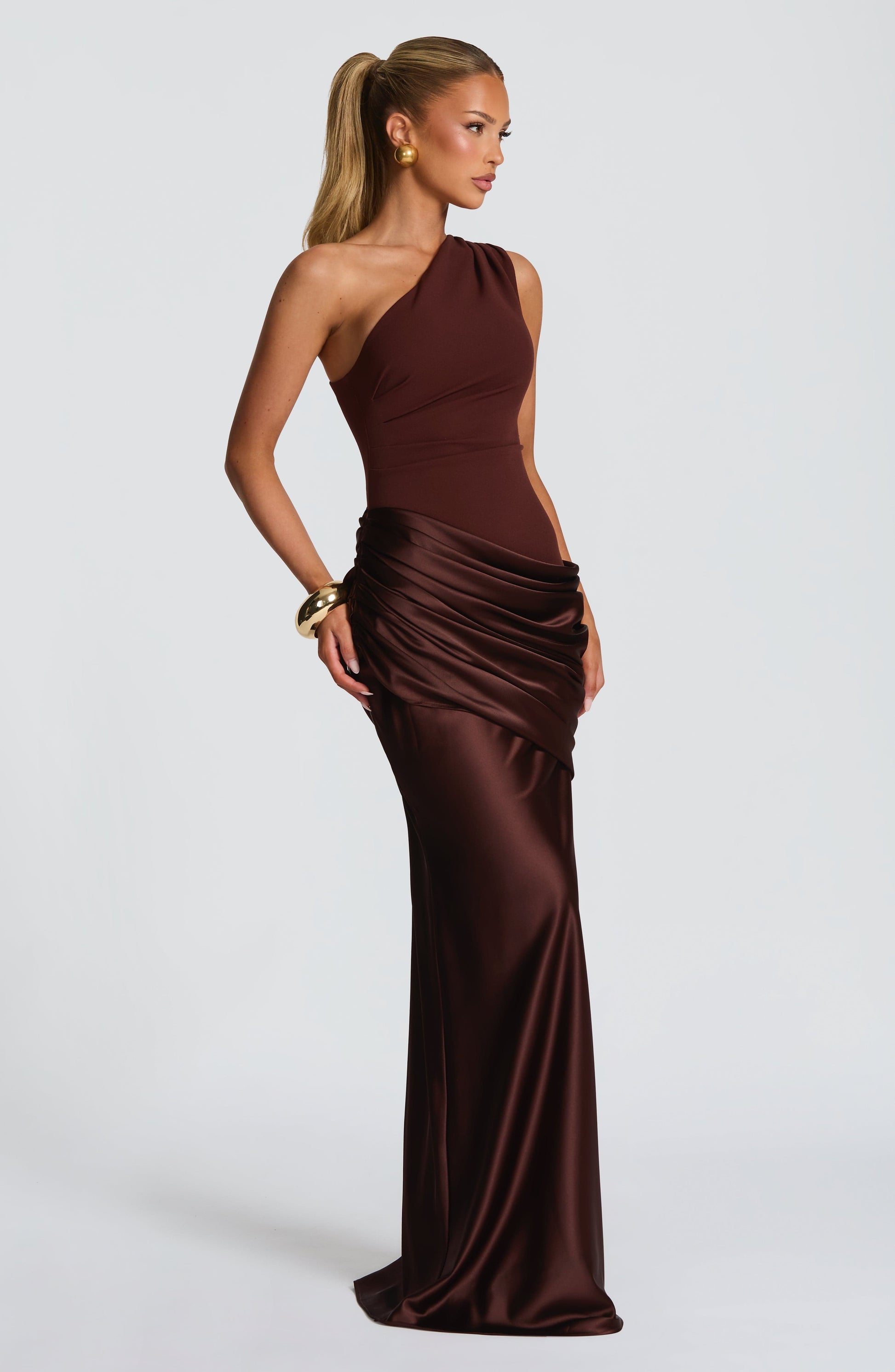 Sadona Maxi Dress in Black Plum Brown 4