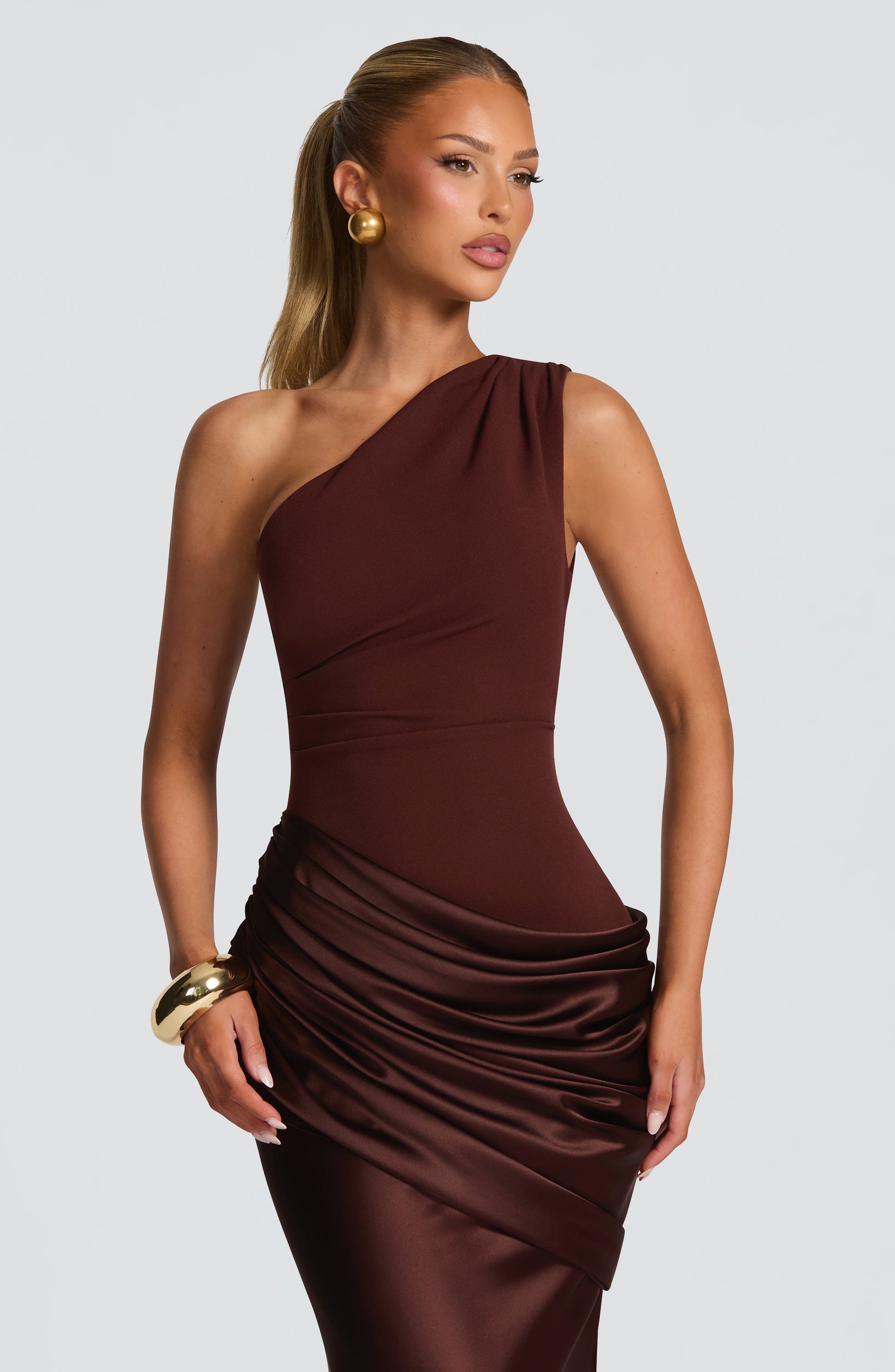 Sadona Maxi Dress in Black Plum Brown 5