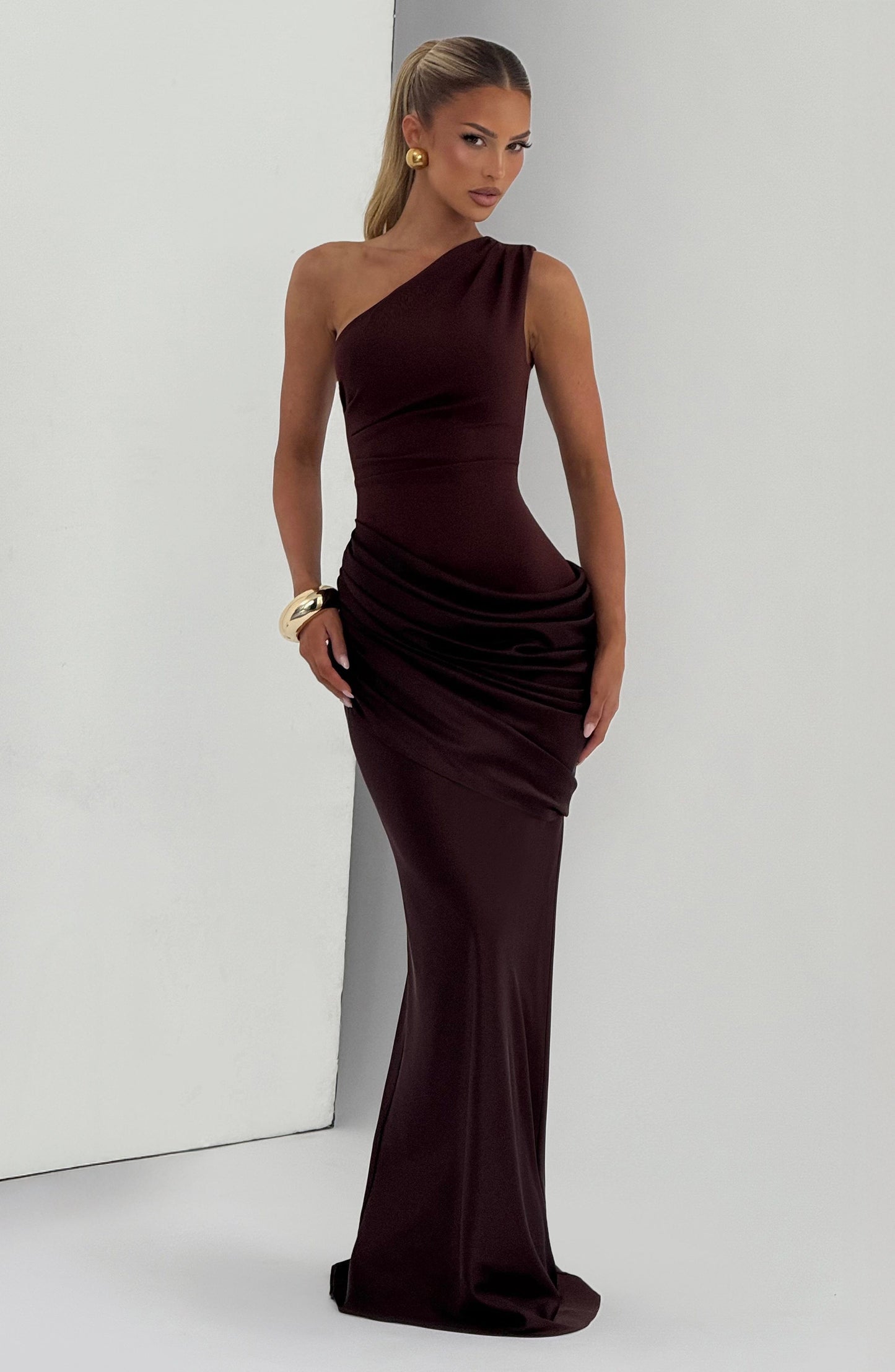 Sadona Maxi Dress in Black Plum Brown 6