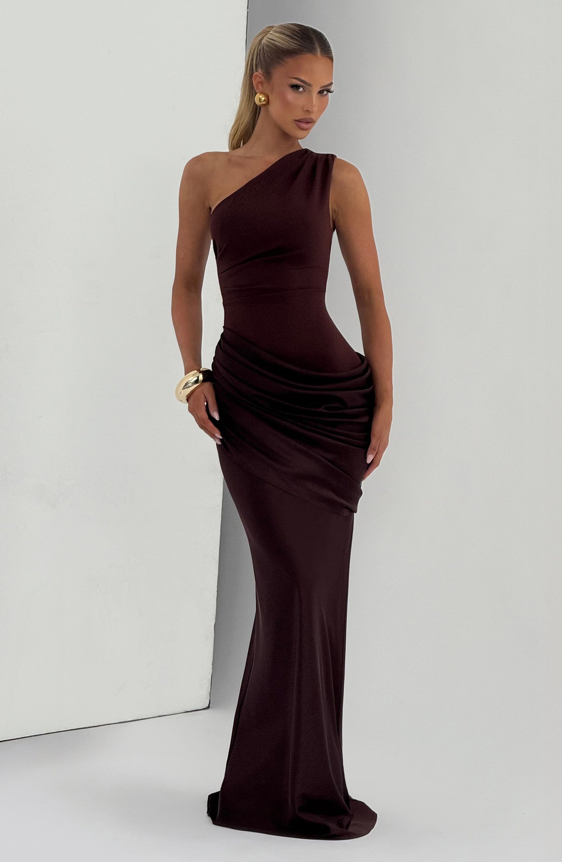 Sadona Maxi Dress in Black Plum Brown 6
