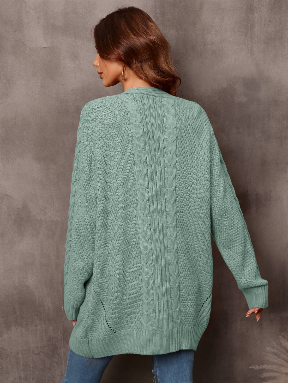 Ludlow Cable Knit Cardigan in Blush Sage 6
