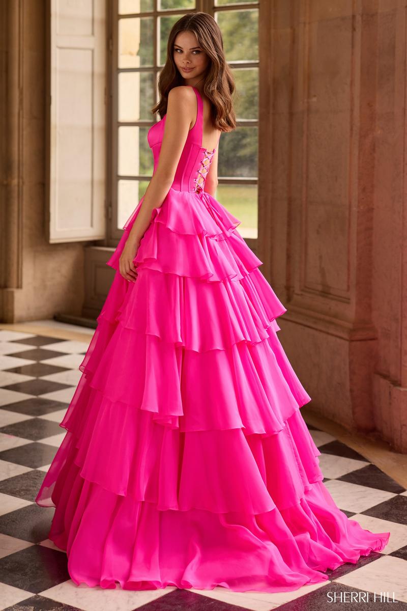Valentina Corset Ruffle Prom Dress Yellow 2