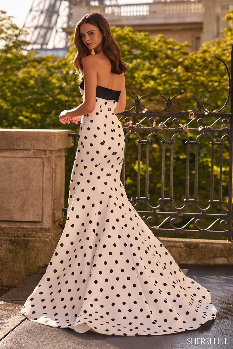 Margot Polka Dot Tulle Gown Ivory/Black 2