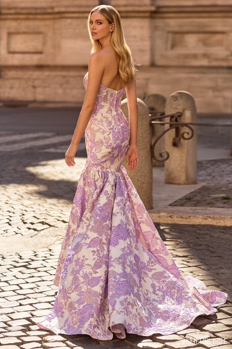Celestine Floral Brocade Mermaid Gown Pink 2